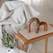 Wood Arch Bookshelf Decor - Modern Shelf Decor Accents, Decorative Objects for Coffee Table, Entryway Table Sculptures, Minimalist Home Decorations for TV Console, Built in Shelves and Mantle