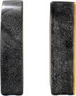 Boho Arched Semicircle Marble Bookends with Brass Detail, Set of 2, Black