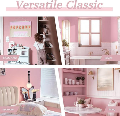 Dimoon 17.7''x118'' Peel and Stick Wallpaper Pink Contact Paper for New Environmentally Friendly Materials Thickening Upgrade Embossed Renter Friendly Wall Paper Modern Vinyl Wrap Countertop Bedroom