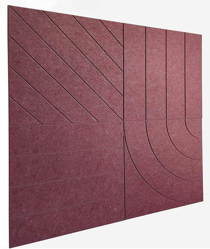 21.65" Large Square Acoustic Panels 4-Pack - Sound Absorbing Wall Panels, Noise Reducing Soundproof Decorative Felt Tiles for Home Office, Studio, Living Room - Red Wine
