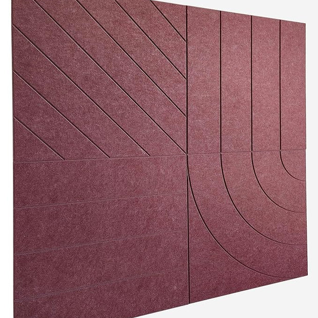 21.65" Large Square Acoustic Panels 4-Pack - Sound Absorbing Wall Panels, Noise Reducing Soundproof Decorative Felt Tiles for Home Office, Studio, Living Room - Red Wine
