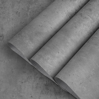 TOTIO Light Grey Concrete Wallpaper Peel Stick Cement Look Countertop Contact Paper 16x118in Matte Thicken Adhesive Waterproof Vinyl Wrap DIY Decorative Wall Sticker Modern Industrial Style Misty Gray