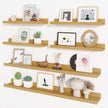 Axeman Picture Ledge Shelf, Floating Shelves for Decor Storage Set of 6, 36 inch Floating Wall Mounted Shelves, Wall Shelves with Lip for Living Room, Bedroom, Nursery, Bathroom, Kitchen, Oak