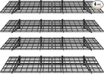 FLEXIMOUNTS 4-Pack 2x6ft 24-inch-by-72-inch Wall Shelf Garage Storage Rack Floating Shelves, Black, Classic Series