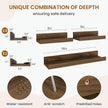 Axeman Picture Ledge Shelf, Floating Shelves for Wall Decor Storage Set of 6, 16 inch Floating Wall Mounted Shelves, Shelves with Lip for Living Room, Bedroom, Nursery, Bathroom, Kitchen, Walnut
