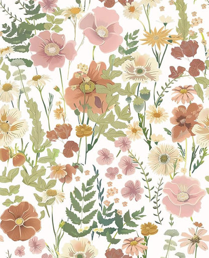 EchoSphere 16.9 in x197 in Peel and Stick Wallpaper Floral Self Adhesive Wallpaper Boho Floral and Leaf Contact Paper DIY Removable Wall Paper for Bedroom Livingroom Cabinets Decor Vinyl Roll