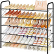 Hoctieon 5 Tier Mesh Style Shoe Rack, Entryway Shoe Shelf, Shoe Storage Organizer, Shoe Rack for Closet, Space Save for Bathroom, Garage, Hallway, Bedroom, Living Room, Black