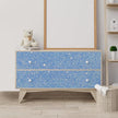 CHIHUT Holographic Blue Glitter Wallpaper 15.7''x100'' Sparkly Iridescent Shimmer Contact Paper Self Adhesive Removable Fabric Wallpaper for Bedroom Walls Dressers DIY Decor Vinyl Glitter Wrap