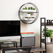 Mind Reader Circular Floating Shelves, Wall Decor, Accent Shelf, Office, Bathroom, Metal Mesh, 18