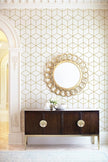 Safiyya Contact Paper Gold White Wallpaper Geometric Peel and Stick Wallpaper Removable Wall Paper for Bedroom Vinyl Rolls 78.7