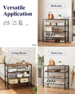 Kitsure Shoe Rack for Closet, Rustic Brown Shoe Organizer with Leveling Feet, Sturdy & Rust-Proof Shoe Storage for Entryway, Bedroom, Living Room, 29.5