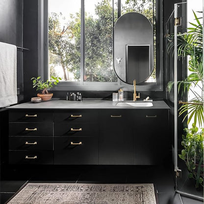 CRE8TIVE 24"x354" Black Wallpaper Peel and Stick Large Size Thick Matte Contact Paper Self Adhesive Removable Wall Covering Decorative Vinyl Film for Bedroom Kitchen Countertops Cabinets
