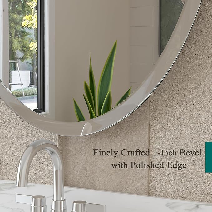 VocalStar Frameless Oval Mirror, 28