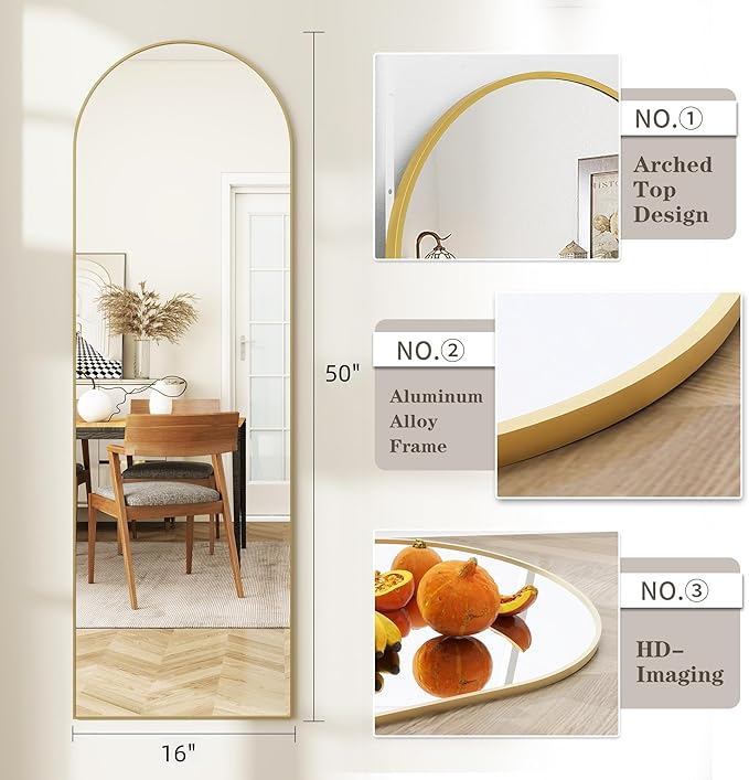 Door Mirror, Arched Full Length Mirrors Over The Door, 16