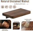 Danpoo Solid Walnut Floating Shelf, 8 inch Small Natural Wood Wall Mounted Shelf for Bathroom, Kitchen, Bedroom, Living Room, Farmhouse Decor