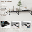 Axeman Floating Shelves for Wall Black- 55 Inch Wide x 12 Inch Deep Wall Shelves Set of 2 - Black Deep Wood Floating Shelves for Living Room Bedroom Laundry Room