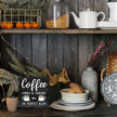 Farmhouse Coffee Bar Decor, Family Friends Wooden Signs for Home Office Desk Shelf, Rustic Tabletop Centerpieces for Kitchen Accessories - A06