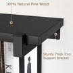 2 Set of Floating Bookshelf, Pine Wood Invisible Bookshelf, Hanging Bookshelves for Wall, Unique Space Saving Wall Bookcase, New Black (16.5L×8.7W×1.5H)