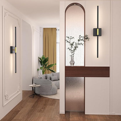 31.5 Inch Battery Operated Wall Sconce Set of Two, 8000mAh USB Rechargeable Wall Sconce with Remote Control, 360°Rotate Dimmable 3000K-6000K LED Wall Lights for Living Room, Hallway, Bedroom, (2 Pack)