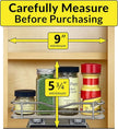LYNK PROFESSIONAL® Pull Out Spice Rack Organizer for Inside Kitchen Cabinets - 8-3/8 inch Wide - Slide Out Drawer – Chrome Sliding Spice Organization for cabinet - Spice Racks - 1 Tier