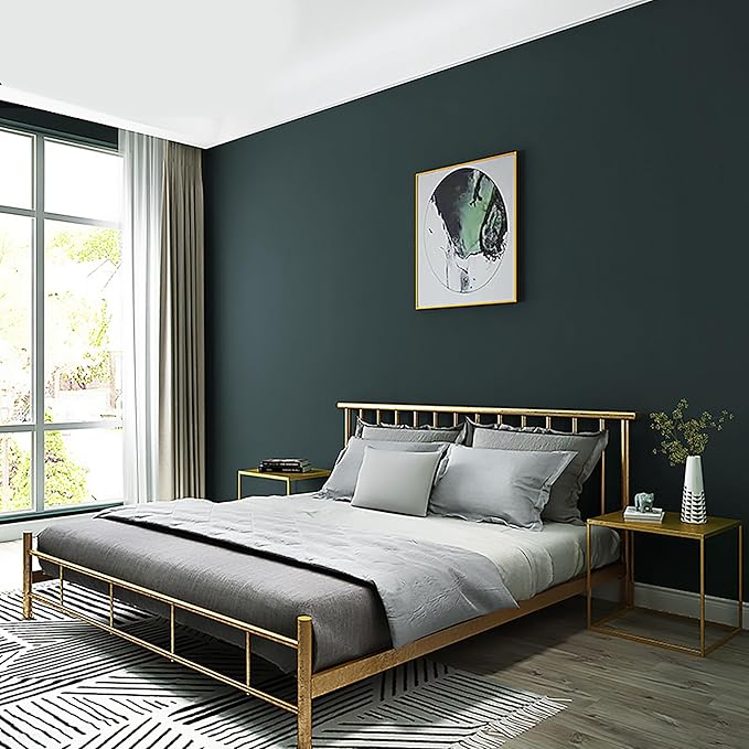 Green Wallpaper Peel and Stick Dark Green Wallpaper for Bedroom Bathroom Self Adhesive Removable Wallpaper Solid Color Contact Paper for Cabinet Kitchen Room Decor Vinyl Upgraded 17.3" x 394"