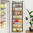 MIAOLI Over the Door Organizer, Black 8-Tier Pantry Door Organizer with Adjustable Basket, Hanging Spice Rack Cabinet Door Shelves, Laundry Room Organization and Storage