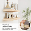 Fun Memories Wood Floating Shelves Set of 2, Rustic Pine Wood Floating Shelves for Wall Mounting, Wide Wall Shelf for Home Decor and Storage, 24