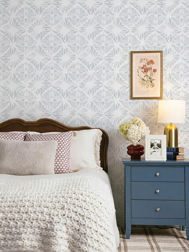 Blue Wallpaper Coastal Peel and Stick Wallpaper Boho 197