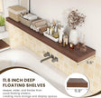 72 Inch Walnut Floating Shelf | 12 Inch Deep Floating Shelves Set of 1 | 72