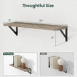 Floating Shelves, 8 Inch Deep Rustic Wood Wall Storage, 24W x 8D Wall Shelves Set of 2, Heavy Duty Metal Brackets, Industrial Book Shelf for Living Room, Kitchen, Bathroom, Bedroom, Grey