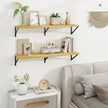 Axeman Deep Floating Shelves | 36 Inch Oak Wall Shelves Set of 2 | 10 Inch Deep Wood Floating Shelves for Wall | 36