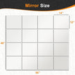Delma Home Gym Mirror Tiles, 14'' x 12'' Glass Frameless Mirror (16 PCS), Large Wall Mirror for Home Gym,Bedroom,Door,Bathroom