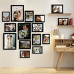 BESCRCL 15 Pack Real Glass Picture Frames Collage Wall Decor, Including 3pcs 8x10, 6pcs 5x7, 6pcs 4x6 Photo Frames for Gallery Wall or Tabletop Display, Black