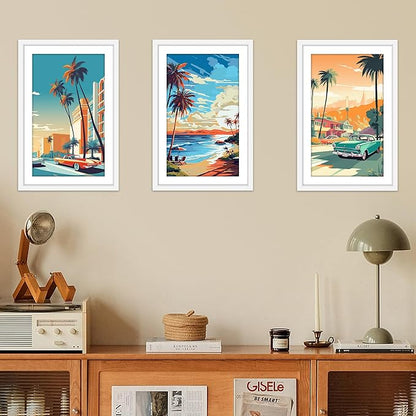 FIXSMITH 11x17 Picture Frame White Set of 4, Photo Frame with HD Plexiglass, Display Pictures 9x15 with Mat or 11x17 Without Mat, White Picture Frames Collage Wall Decor, Gallary Wall Frame
