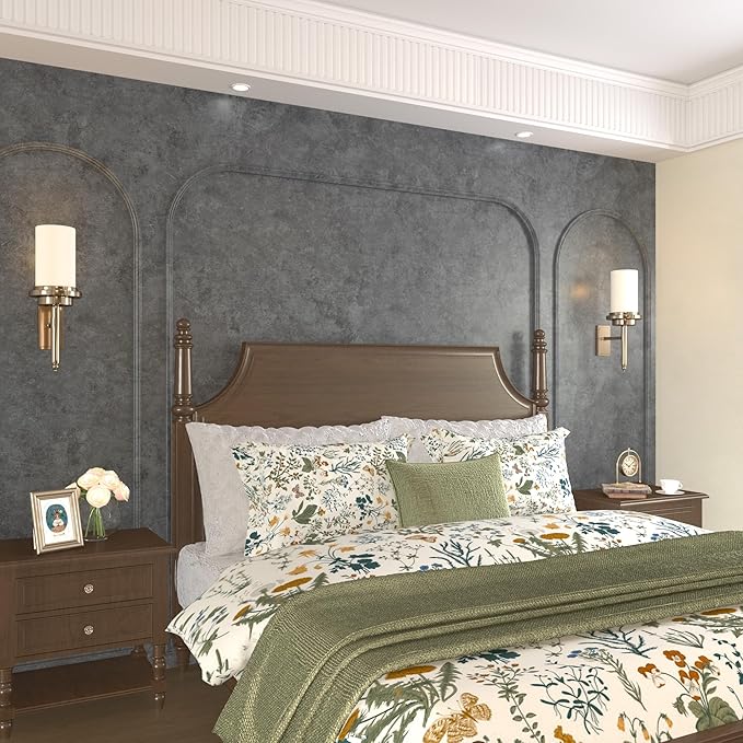 31"×591" Large Size Big Roll Wide Thick Glossy Dark Blue Grey Concrete Wallpaper Peel and Stick Waterproof Gray Concrete Contact Paper Vinyl Adhesive Cement Stickers for Bedroom Bathroom Walls