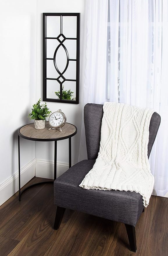 Kate and Laurel Cassat Modern Casual Window Wall Accent Mirror, Black