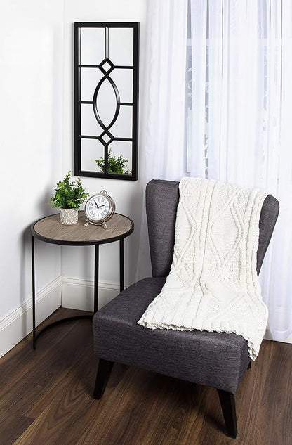 Kate and Laurel Cassat Modern Casual Window Wall Accent Mirror, Black