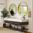 30 Inch Round Bathroom Mirror - Wall Mounted Circle Mirror with Metal Frame, Modern Mirror Suitable for Bathroom, Vanity, Entryway, Living Room, Wall Decor,Gold