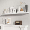 Fun Memories Floating Shelves 55 Inch Long, 9.3 Inch Deep Classic Crown Molding Floating Shelves for Wall, Rustic Wooden Shelves for Wall Decor Bathroom, Kitchen, Office, (White, 1Pack)