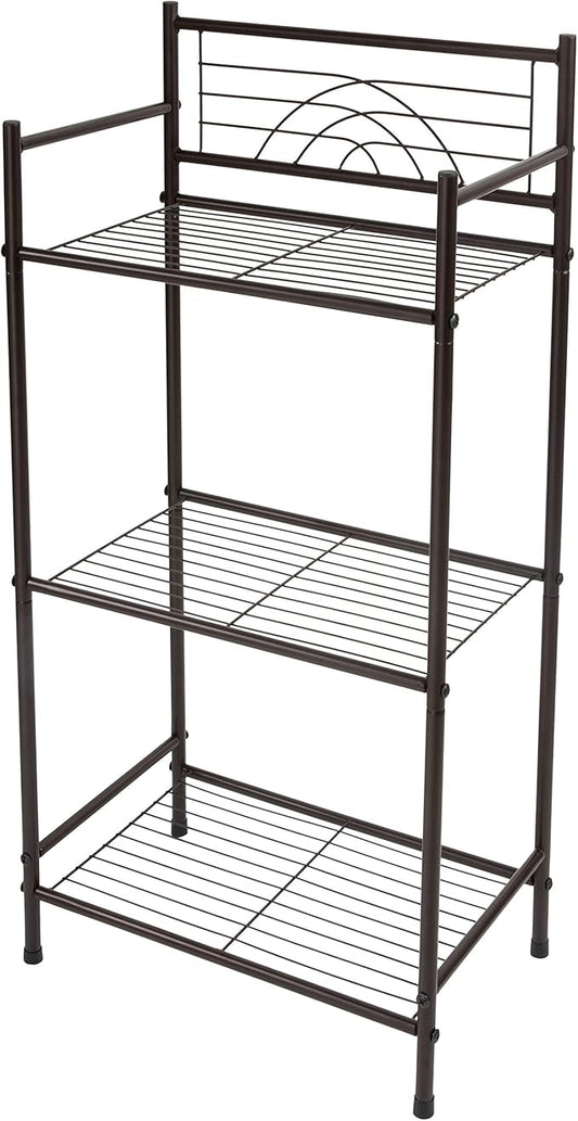 Bath Bliss 3 Tier Storage Shelf | Freestanding | Dimensions: 17.3"x 10.6"x 35.8 | Free Standing | Rust Resistant | Bathroom Storage | Easy to Assemble