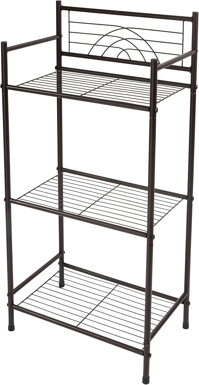 Bath Bliss 3 Tier Storage Shelf | Freestanding | Dimensions: 17.3"x 10.6"x 35.8 | Free Standing | Rust Resistant | Bathroom Storage | Easy to Assemble