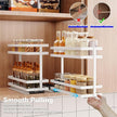 Pull Out Spice Rack Organizer for Cabinet, 2 Tier Metal Slide Out Seasoning Organizer and Storage Heavy Duty Vertical Spice Rack Shelf Pullout for Kitchen Cabinets No Drilling(1 Pack, White)
