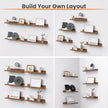 upsimples Floating Shelves for Wall, Wall Shelves for Decor Storage Set of 6, Wall Mounted Wood Shelf for Bedroom, Living Room, Bathroom, Kitchen, Picture Ledge Shelf, Brown