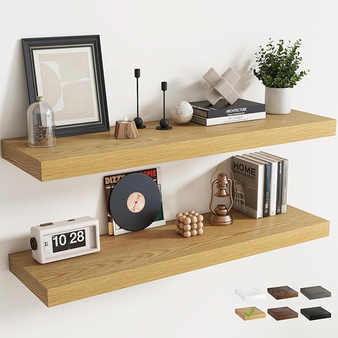 48 Inch Long Floating Shelves for Wall Set of 2, 12