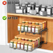 RCHYFEED Spice Organization for Cabinet,2 Tier Pull out Spice Rack Organizer for Inside Cabinets & Pantry, Slide out Heavy Duty Spice Shelf Rack for Kitchen Seasoning (11.5