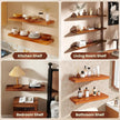 Teak Floating Shelves Set of 2-24 Inch Natural Waterproof Wood Wall Shelves with Invisible Brackets for Bathroom, Kitchen, Balcony - Solid Teak Wood Shelving, Water-Resistant Wall Decor
