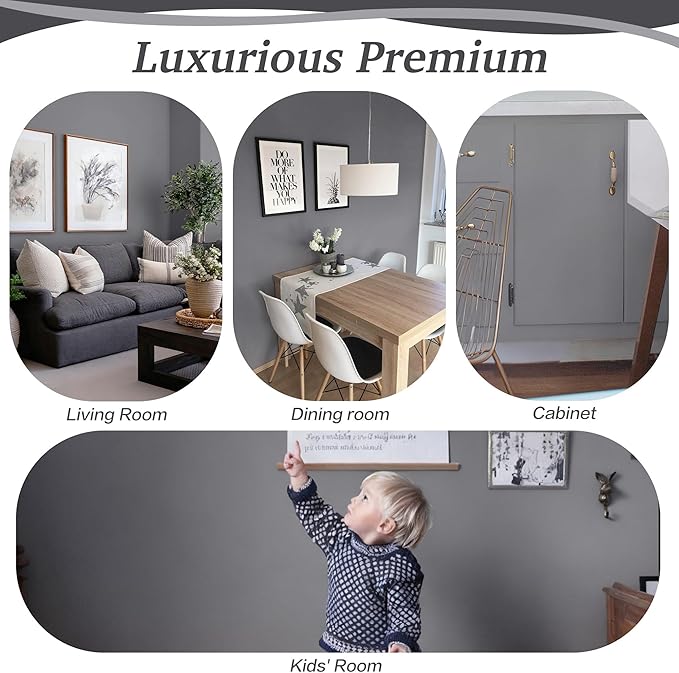 Dimoon 17.7''x118'' Peel and Stick Wallpaper Grey Contact Paper for New Environmentally Friendly Materials Thickening Upgrade Embossed Renter Friendly Gray Wall Paper Modern Vinyl Countertop Bedroom