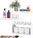 Sorbus Floating Shelves for Wall Set of 3 - Bathroom Shelves for Wall Storage, Over Toilet, Bedroom, Farmhouse, Decor - 2 Floating Shelves with Invisible Brackets & 1 Rectangular Box