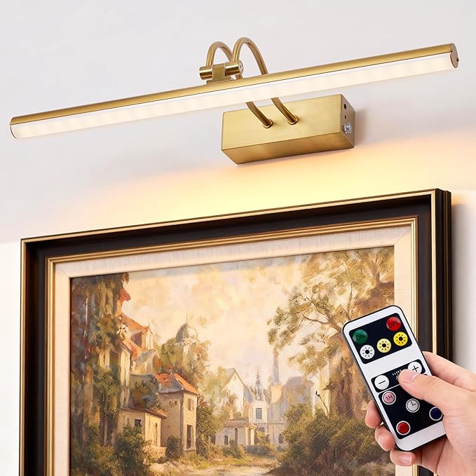 Picture Light,Picture Lights for Wall Cordless,16" Picture Lights with Timer and Dimmable,Battery Wall Lights for Display Gallery Painting Art Frame Portrait