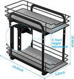 Spice Rack Organizer for Cabinet, 2 Tier Pull Out Spice Organizer for Cabinet Height Adjustable Heavy Duty Metal Basket for Inside Cabinets & Pantry Closet